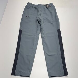 UNDER ARMOUR Men’s Medium Gray Black Woven Warmup Pant